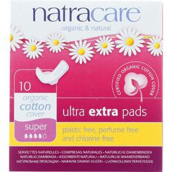 Natracare Ultra Extra Pads w/wings  Super  10 Count