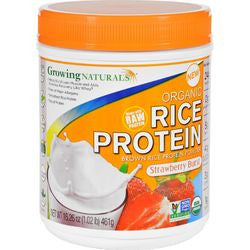 Growing Naturals Brown Rice Protein Powder  Organic  Strawberry Burst  16.26 oz